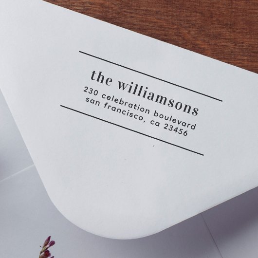 Moderne typografie | Aangepaste naam & retouradres Zelfinktende Stempel