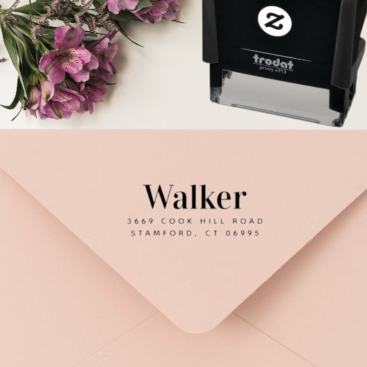 Moderne typografie Aangepaste naam retouradres Zelfinktende Stempel