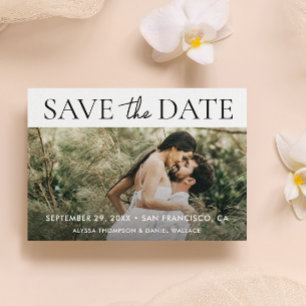 Moderne Typografie Aangepaste QR CODE Foto Bruilof Save The Date