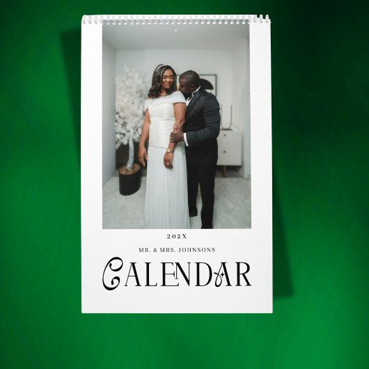 Moderne typografie Aangepaste trouwfoto van pasget Kalender