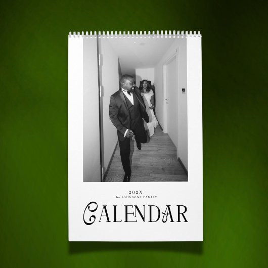Moderne typografie Aangepaste trouwfoto van pasget Kalender