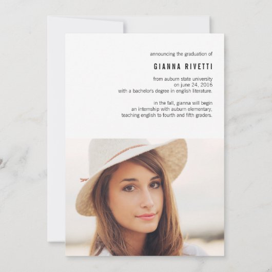 Moderne Typografie Aankondiging Afstuderen foto's (Achterkant)