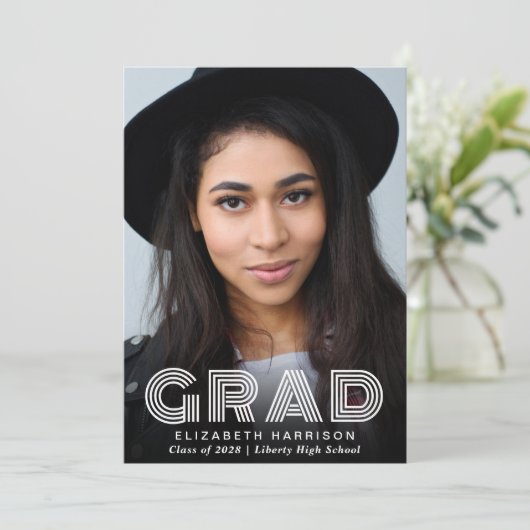 Moderne Typografie Aankondiging Afstuderen foto's (Staand voorkant)