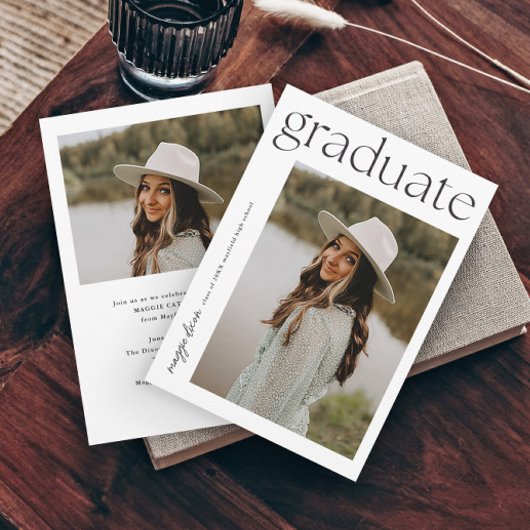 Moderne typografie afgestudeerde 2 foto afstuderen kaart