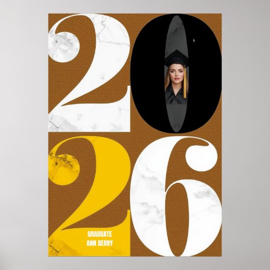 Moderne typografie afstudeer aankondigingen poster (Voorkant)