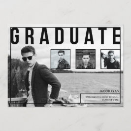 Moderne typografie, afstudeeraankondigingen aankondiging