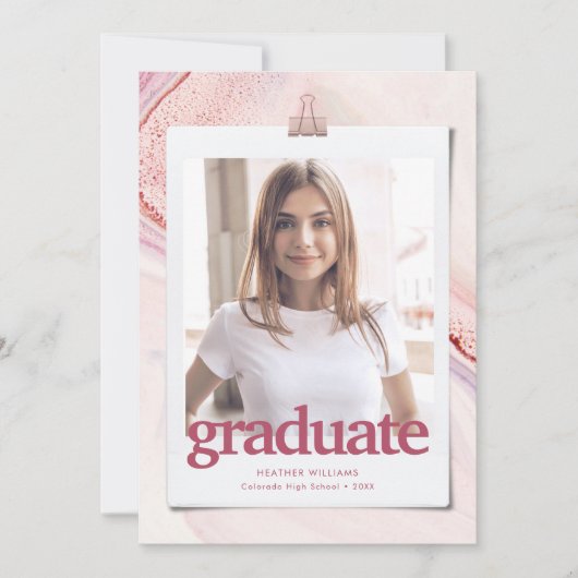 Moderne Typografie Afstudeerfeest Kaart (Voorkant)