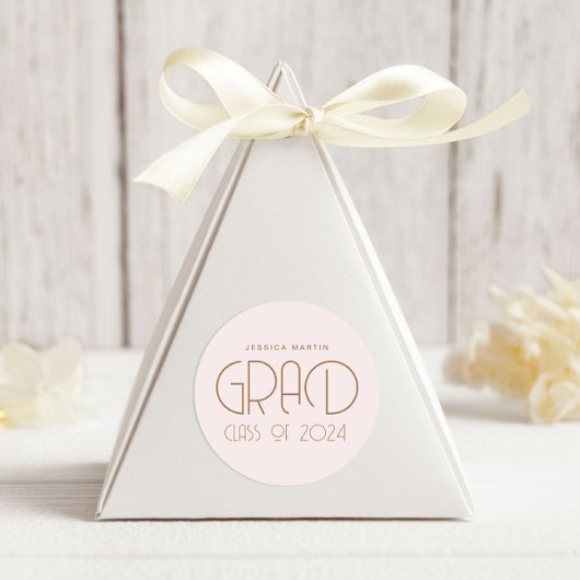 Moderne typografie afstudeerfeest  ronde sticker