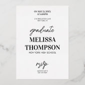 Moderne typografie afstudeerfeest uitnodiging (Achterkant)