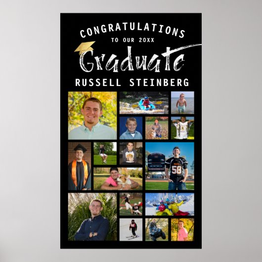 Moderne typografie Afstuderen 17 fotocollage Poster (Voorkant)