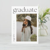 Moderne Typografie Afstuderen 2 Foto Afstuderen Kaart (Staand voorkant)