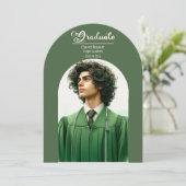 Moderne typografie Afstuderen Arch Minimalist Gree Kaart (Staand voorkant)