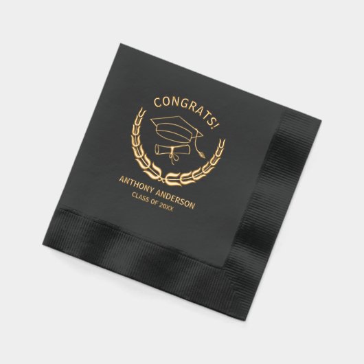 Moderne typografie Afstuderen Congrats Folie Servetten (Links)