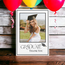 Moderne Typografie Afstuderen Foto Bedankkaart