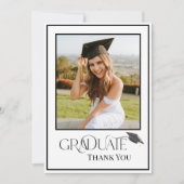 Moderne Typografie Afstuderen Foto Bedankkaart (Voorkant)