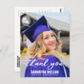 Moderne typografie Afstuderen Foto Dank u Briefkaart (Voorkant / Achterkant)