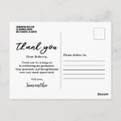 Moderne typografie Afstuderen Foto Dank u Briefkaart (Achterkant)