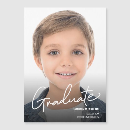 Moderne Typografie Afstuderen Foto Gepersonaliseer (Voorkant)