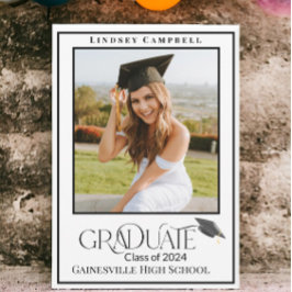 Moderne Typografie Afstuderen Fotoaankondiging Kaart