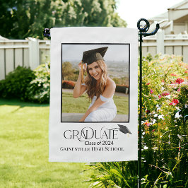 Moderne Typografie Afstuderen Fotoaankondiging Tuinvlag