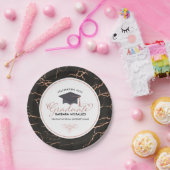 Moderne Typografie Afstuderen Roos-Gold-zwarte mar Papieren Bordje (Feest)