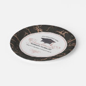 Moderne Typografie Afstuderen Roos-Gold-zwarte mar Papieren Bordje (Gekanteld)