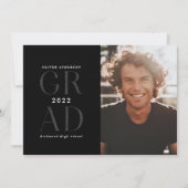 Moderne typografie afstuderen zwarte glitter kaart (Voorkant)