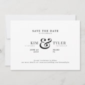 Moderne typografie ampersand foto bruiloft save the date (Voorkant)