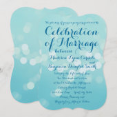 Moderne Typografie Aqua Blue Huwelijksuitnodiginge Kaart (Voorkant / Achterkant)