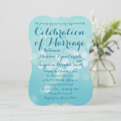 Moderne Typografie Aqua Blue Huwelijksuitnodiginge Kaart (Staand voorkant)