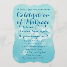 Moderne Typografie Aqua Blue Huwelijksuitnodiginge Kaart