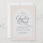 Moderne typografie arch minimalistische bruiloft kaart (Voorkant)