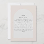 Moderne typografie arch minimalistische bruiloft kaart (Achterkant)