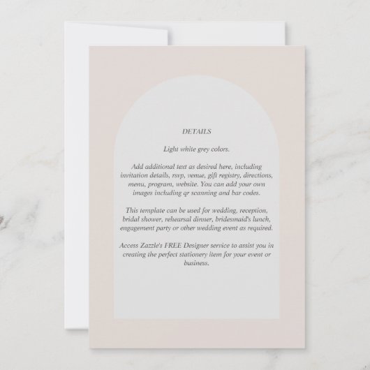 Moderne typografie arch minimalistische bruiloft kaart (Achterkant)