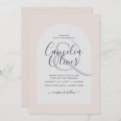 Moderne typografie arch minimalistische bruiloft kaart (Voorkant / Achterkant)