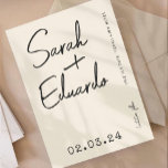 Moderne Typografie B&W Handschrift Foto QR Code Save The Date<br><div class="desc">Typografie Eenvoudige Artistieke Foto QR Code</div>