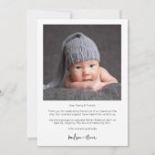 Moderne typografie baby bedankt 2 foto (Achterkant)