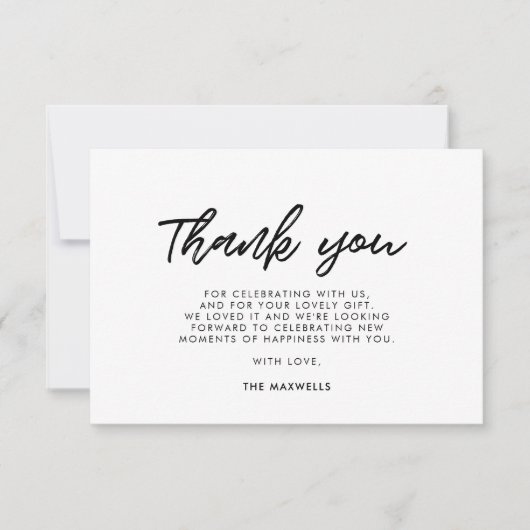 Moderne typografie-Baby shower Bedankkaart (Voorkant)