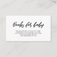 Moderne typografie baby shower boek aanvraagkaart