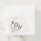 Moderne typografie baby shower dank u bedankjes labels (In situ)