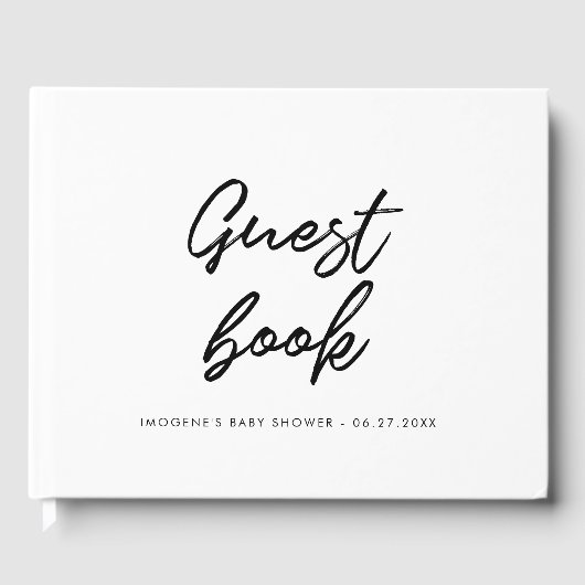 Moderne typografie Baby shower Gastenboek (Voorkant)