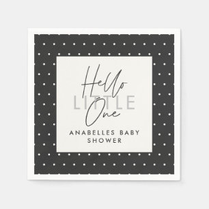 Moderne typografie-baby shower hallo kleine één servet