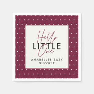 Moderne typografie-baby shower hallo kleine één servet