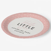 Moderne typografie baby shower hallo papieren bordje (Gekanteld)