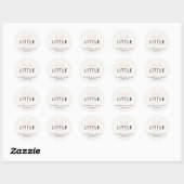 Moderne typografie baby shower hallo ronde sticker (Vel)