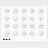 Moderne typografie baby shower hallo ronde sticker (Vel)