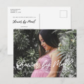 Moderne typografie Baby shower per mail foto Briefkaart (Voorkant / Achterkant)