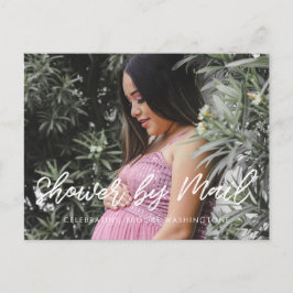 Moderne typografie Baby shower per mail foto Briefkaart