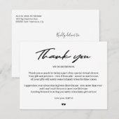 Moderne typografie baby virtuele douche bedankt (Voorkant / Achterkant)