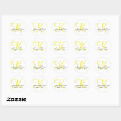 Moderne Typografie Basis Monogram 3d Huwelijksguns Ronde Sticker (Vel)